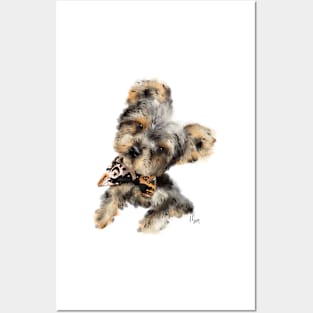 Yorkshire Terrier Puppy Head Tilt Hello Posters and Art